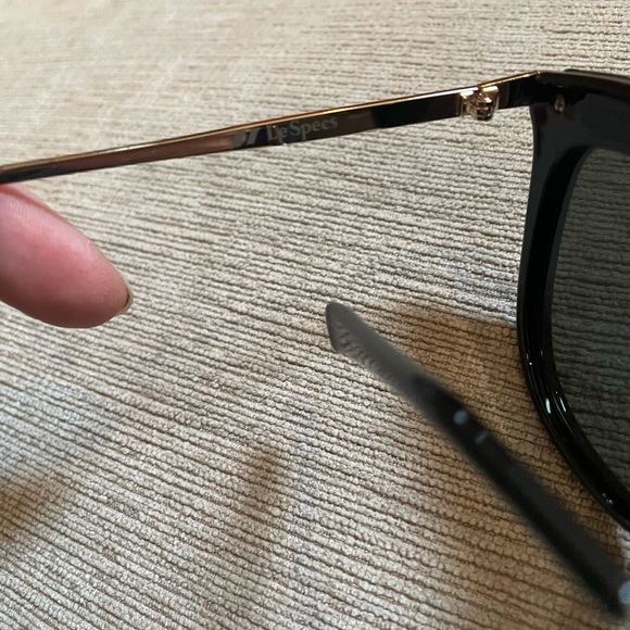 Le Specs Black and Gold Sunglasses